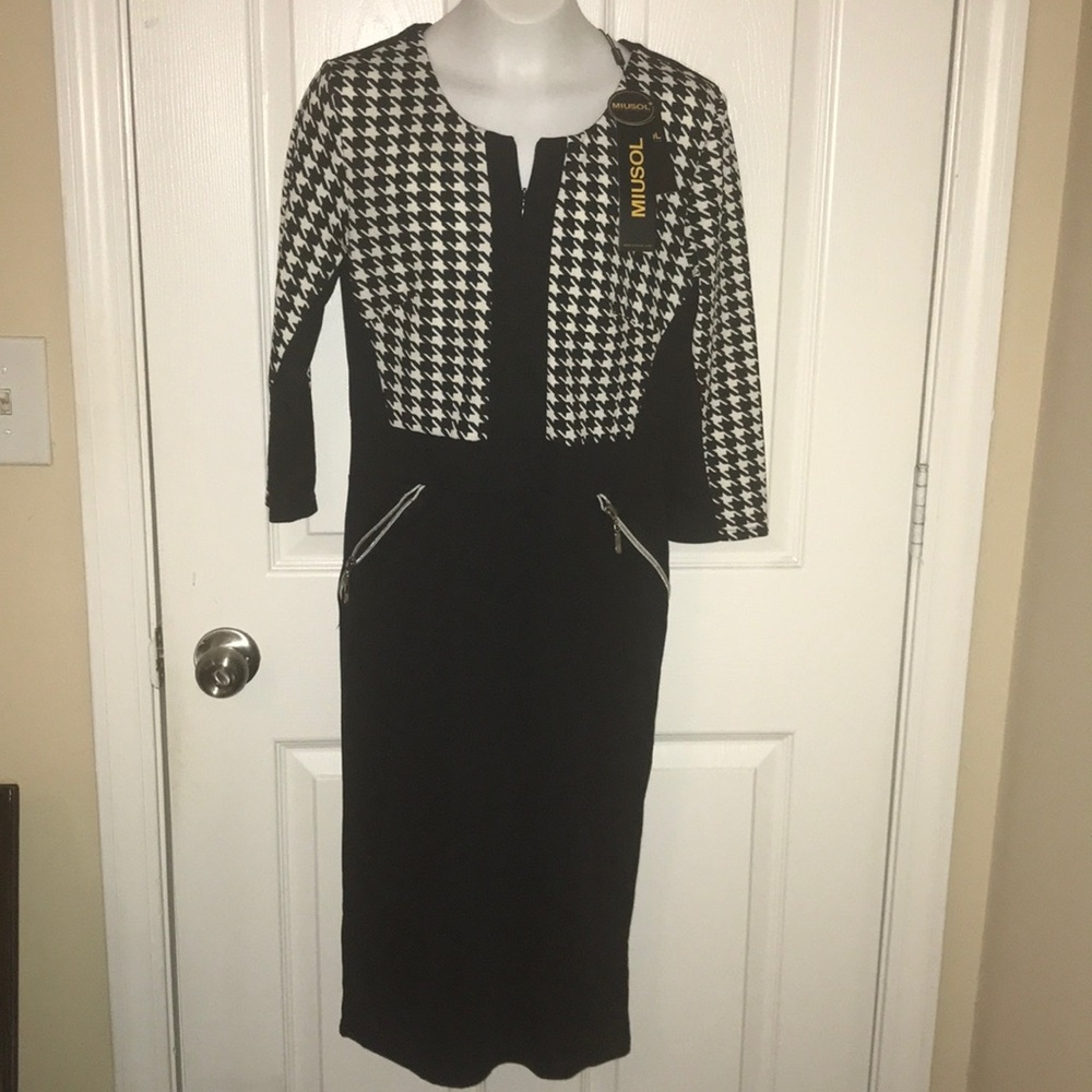 Miusol black & white dress